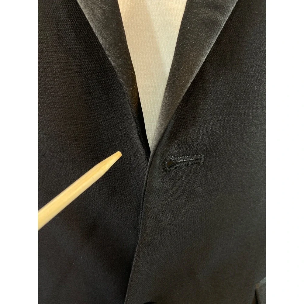 Tux Pronto Uomo Tuxedo 40 Short  Jacket Prom Formal Wedding Black Wool Blend